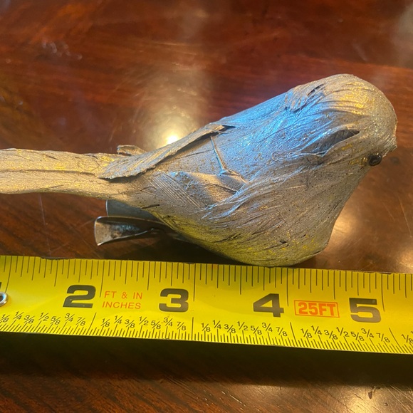 Silver and Gold Paper Mache Birds 6 large 8 small with clips - Picture 9 of 9